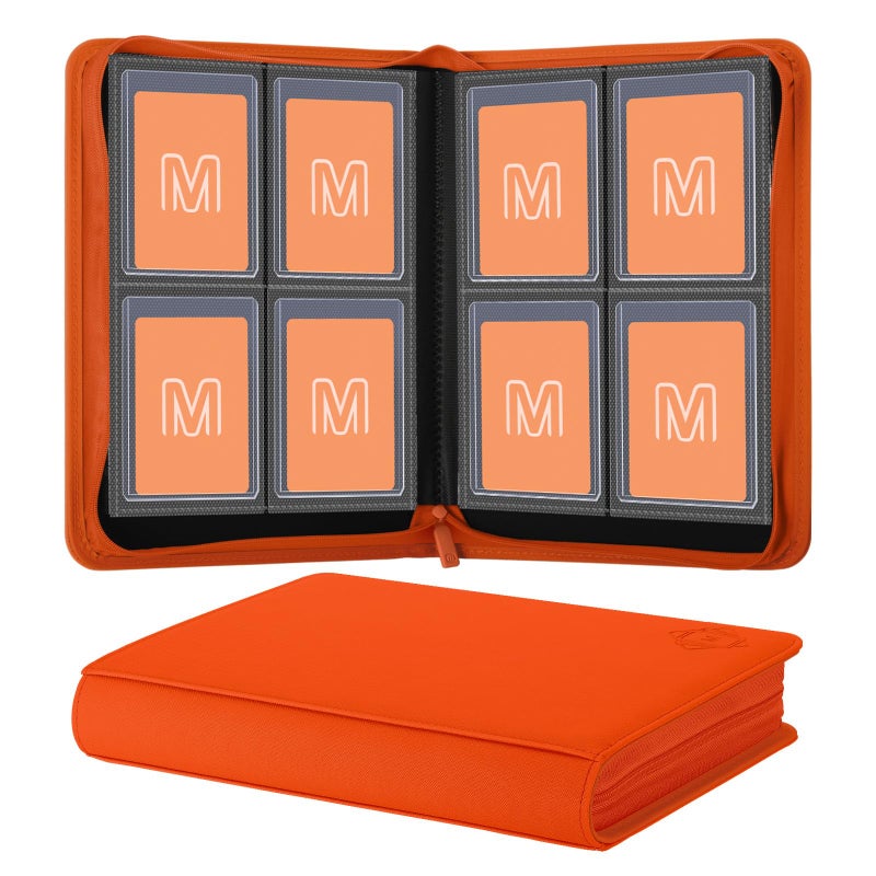 MOSLA Toploader Binder,4-Pocket Side Load Trading Card Album, Holds 128 Cards with Double-Sided Pockets for MTG, Sports Cards, Top Loader Storage - Image 1